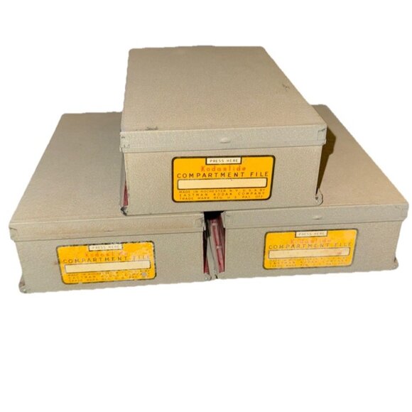 Kodak Other - Vintage Kodak Kodaslide Compartment File Red Slide Storage Tip-Out 10 Metal Box